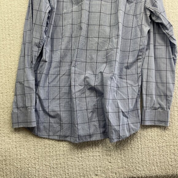 Hugo Boss Dress Shirt Mens 16 1/2 Button Down Preppy Slim Baby Blue Gingham - Picture 11 of 11